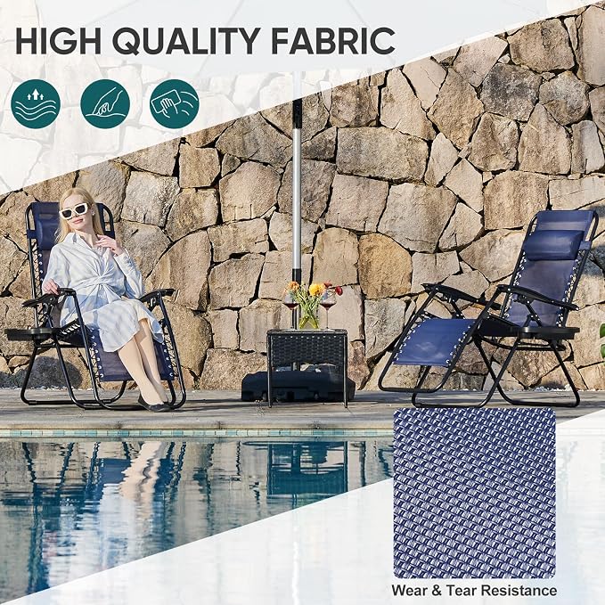 NEWBULIG Zero Gravity Chair Set of 4, Lounge Chair Folding Portable Adjustable - Image 4