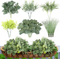 24Pcs Artificial Outdoor Plants UV Resistant Fake Plastic Greenery Boxwood by Doment