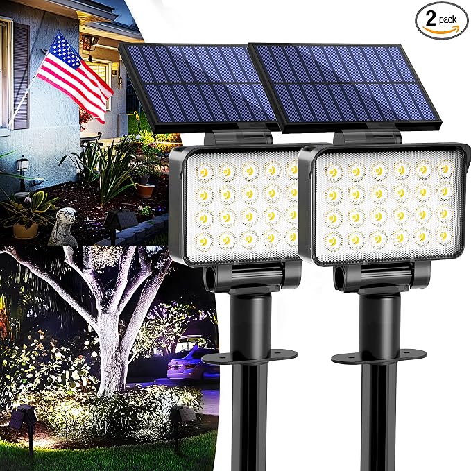Solar Spot Lights Outdoor Waterproof by COOZAMING