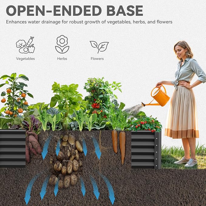 YITAHOME 6x3x1.5 ft Galvanized Raised Garden Bed Kit, Large Metal Planter Box - Image 4