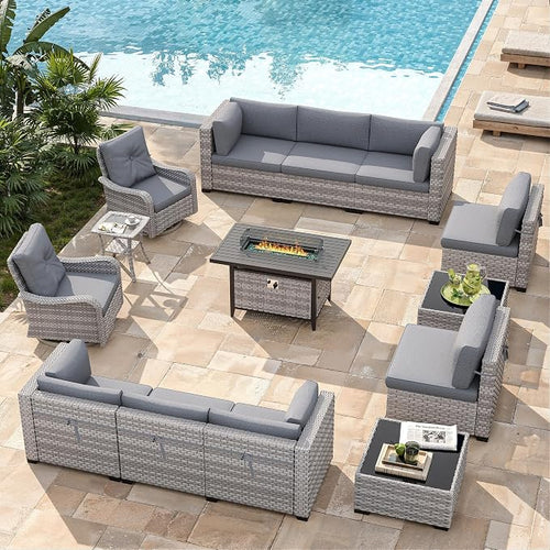 10-Seat Outdoor Wicker Patio Furniture Set - Image 2