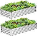 2PCS 6x3x1FT Galvanized Raised Garden Bed, Galvanized Planter Raised Garden by AyenGuard