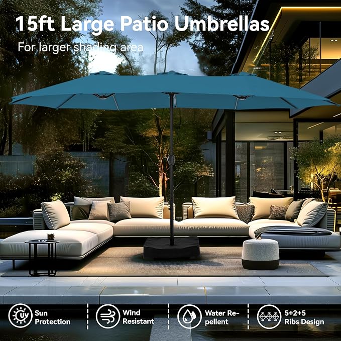 PHI VILLA 15ft Large Patio Umbrellas - Image 7