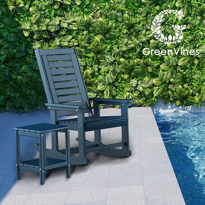 GREENVINES Outdoor Rocking Chairs | Set of 2 | Porch Rocker | HDPE Plastic | - Image 7