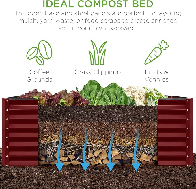 Best Choice Products 6x3x2ft Outdoor Metal Raised Garden Bed, Deep Root Box - Image 4