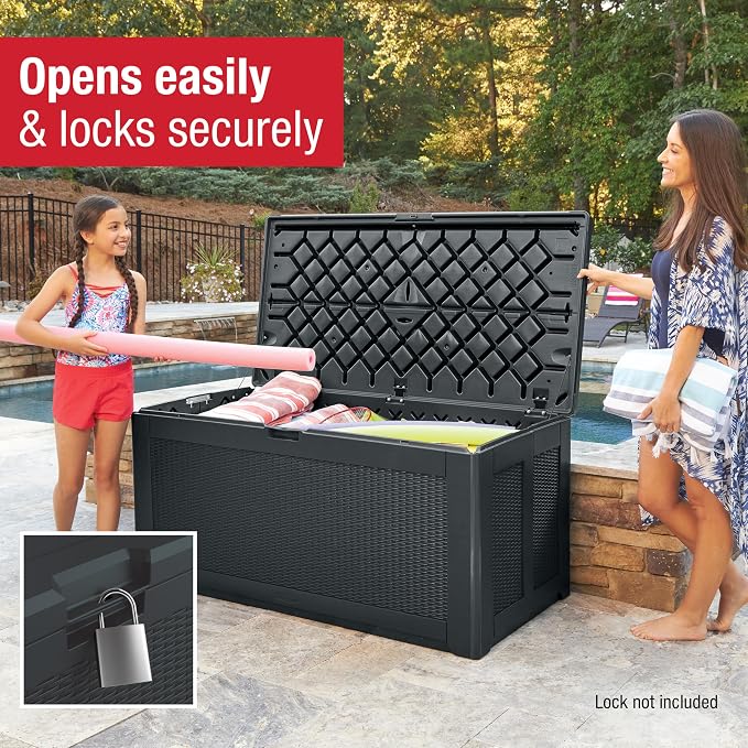Rubbermaid Extra Large Resin Outdoor Storage Deck Box, Weather Resistant - Image 5