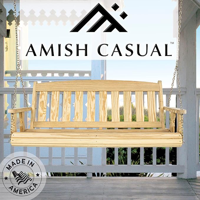 Amish Casual Heavy Duty 800 Lb Mission Treated Porch Swing - Image 4