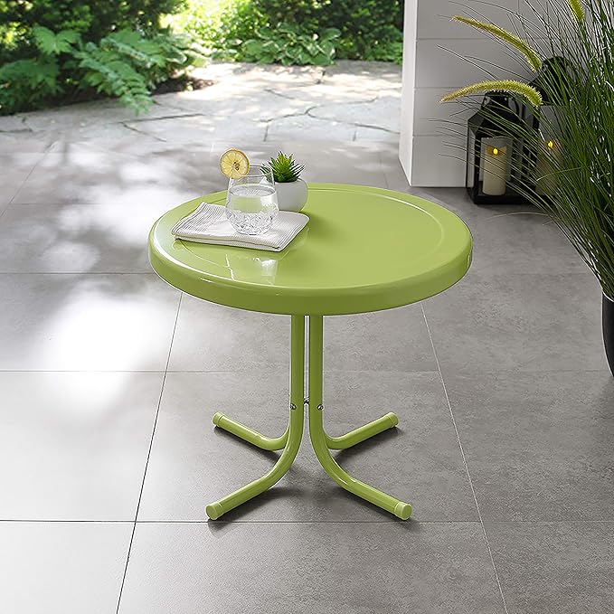Crosley Furniture Griffith Weather Resistant Retro Metal Outdoor Side Table - Image 6