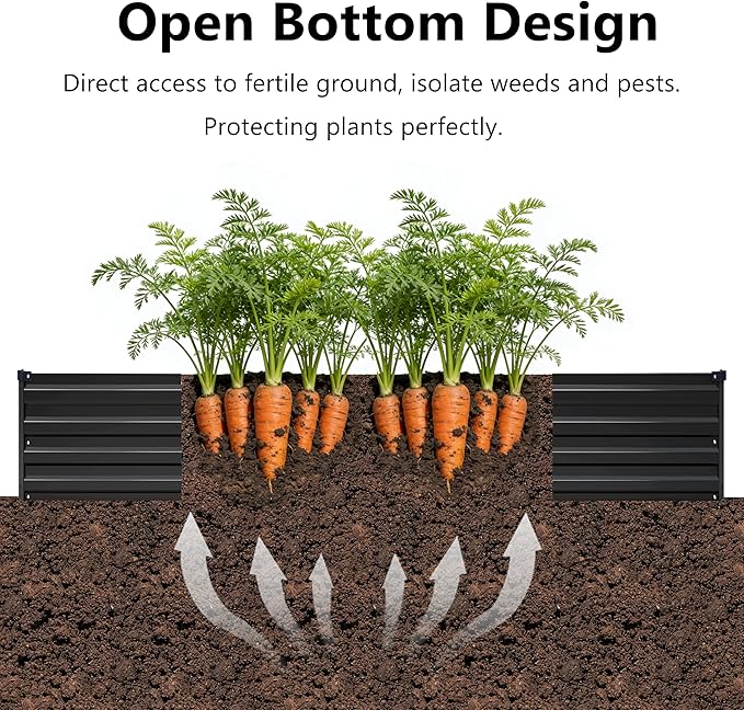 8x4x1 ft Galvanized Raised Garden Bed, Outdoor Planter Box Metal Patio Kit - Image 4