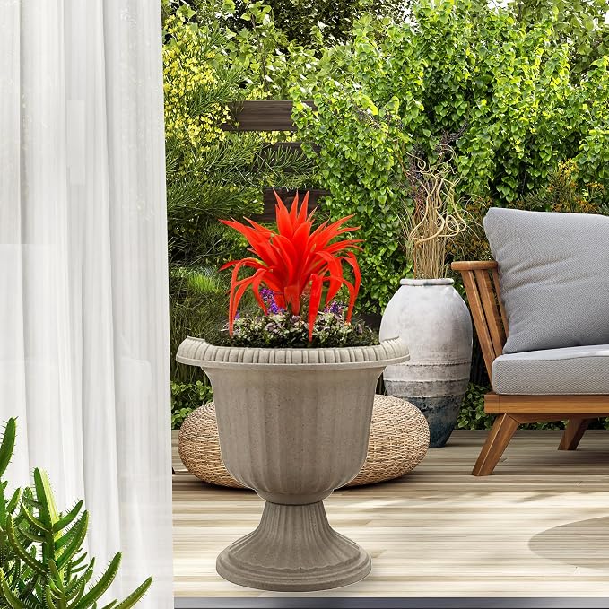Southern Patio 2 Pack Utopian Urn Planter, Large 14 Inch Outdoor Pot, - Image 5