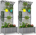 Outsunny Wood Planter with Trellis, Raised Garden Bed by Outsunny