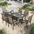 PHI VILLA Outdoor Dining Set for 6 Person, Expandable Table for 6-8 Person by PHIVILLAThepioneerofcomfortablehouseholdsupplies