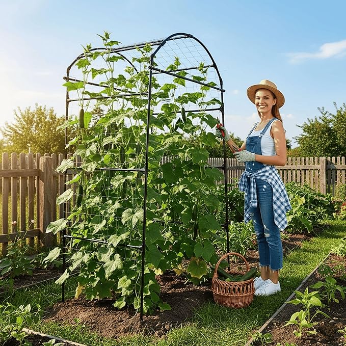79" Garden Trellis Arch for Climbing Plants – Tall Outdoor Metal Trellis for - Image 7