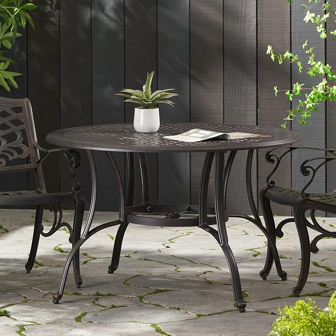 Christopher Knight Home Alfresco Outdoor Cast Aluminum Circular Dining Table - Image 2