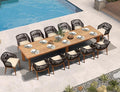PURPLE LEAF 13 Pieces Outdoor Dining Set Patio Furniture Set Aluminum Rattan by PURPLELEAF