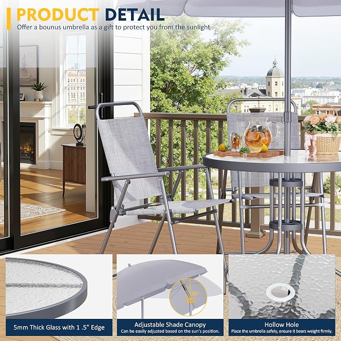Shintenchi 6 Piece Patio Dining Set - Image 3
