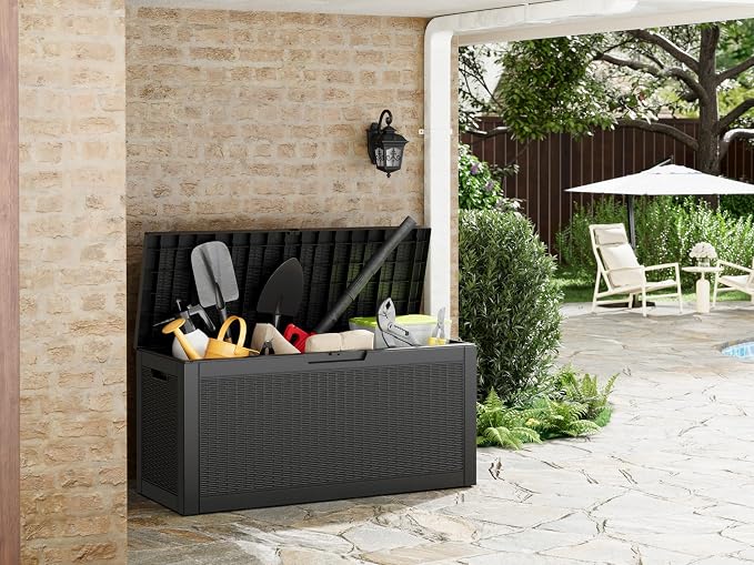 Outdoor Storage Box, Resin Deck Boxes Indoor and outdoor, Waterproof Storage by NBYSGO