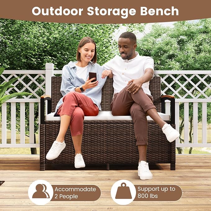 Tangkula 46 Gallon Outdoor Bench - Image 5