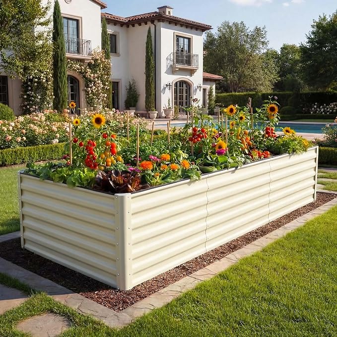 YITAHOME 8x4x2ft Large Raised Garden Bed Kit, Galvanized Metal Planter Box - Image 2