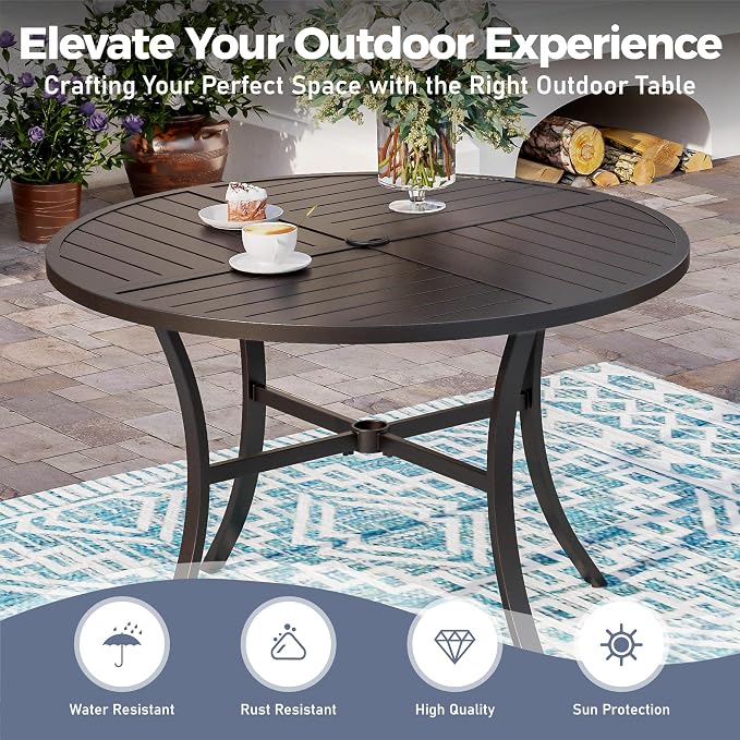 5 Piece Patio Dining Set for 4, Outdoor Table and Chairs Set for Lawn Backyard - Image 5