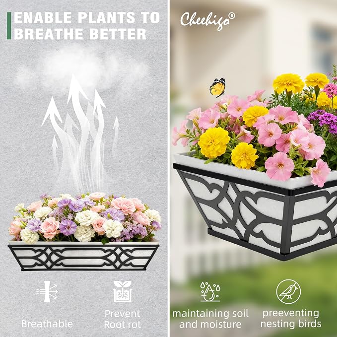 2 Pack 24 Inch Railing Boxes Planter - Image 5