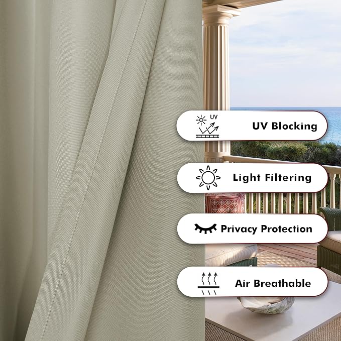 BONZER Wide Waterproof Outdoor Curtains - Image 4