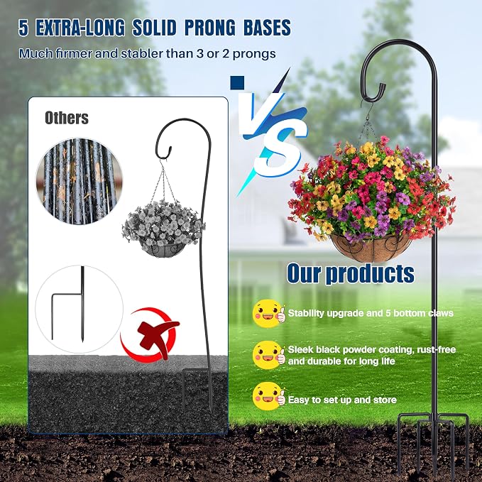 Shepherd-Hooks Adjustable for Bird-Feeder Lantern Plant-Hook Garden-Stake - Image 4