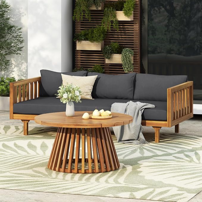 Merax Outdoor Acacia Wood Conversation Set by Merax