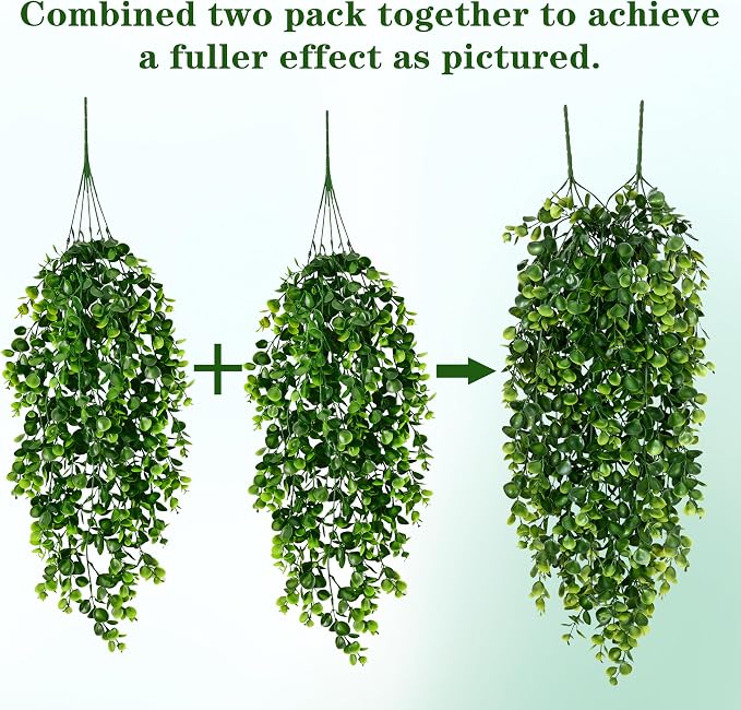 Waipfaru 8Pcs Fake Hanging Plants 2.7ft Fake Plants UV Resistant Fake Vines - Image 5