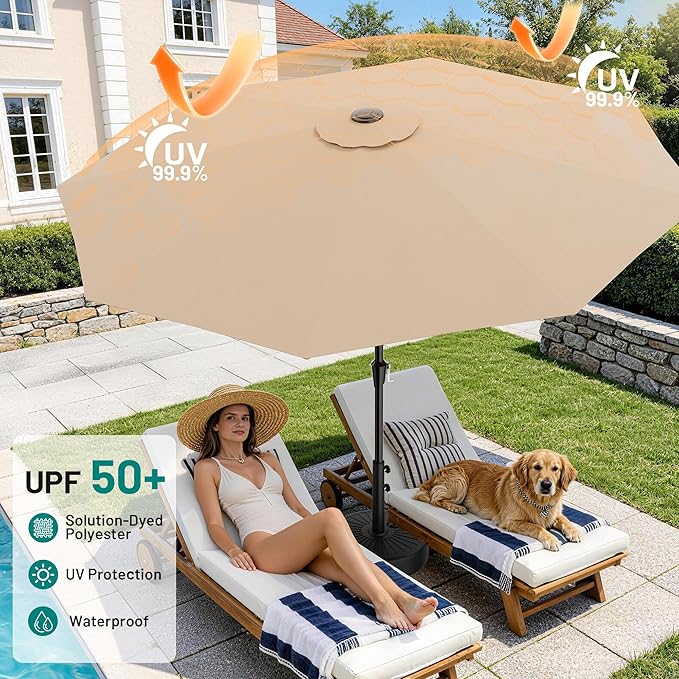 AreShark 9 FT Patio Umbrella for Outdoor, Outdoor Umbrella - Image 4