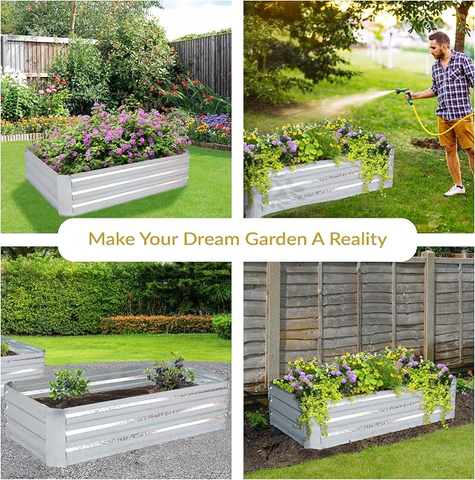 Sunnydaze 11.75" H Raised Metal Garden Bed - Image 4