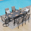 PHI VILLA 7 PCS Outdoor Dining Set, 2 Swivel & 4 Stable Patio Chairs and by PHIVILLAThepioneerofcomfortablehouseholdsupplies