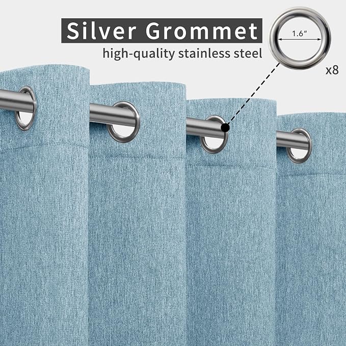 Easy-Going Linen Look Outdoor Curtains Waterproof Windproof Porch Curtains - Image 3