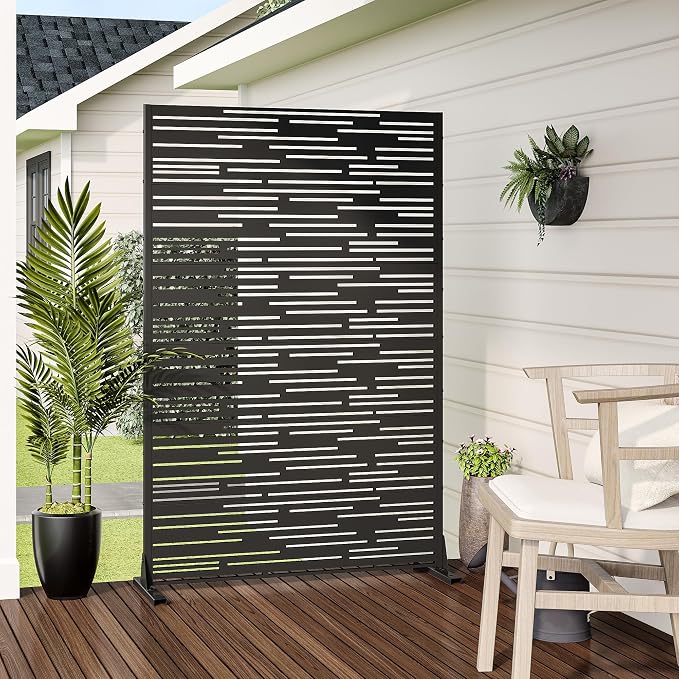 Casaphoria Metal Privacy Screen Outdoor, Shine Black - Image 3