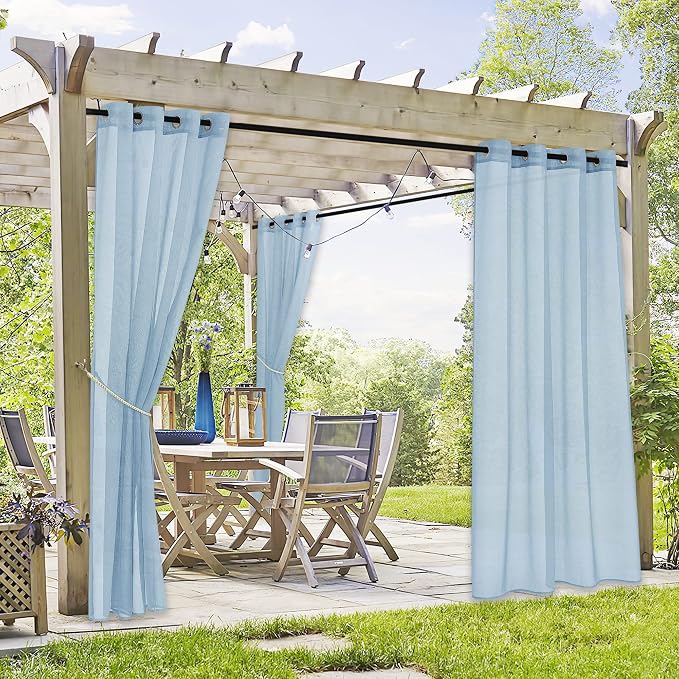 RYB HOME Sheer Curtains Outdoor by RYBHOME