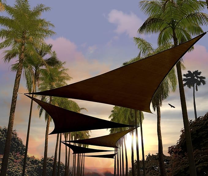 Amgo Custom Size 6' x 6' x 6' Brown Triangle Sun Shade Sail Order to Make - Image 7