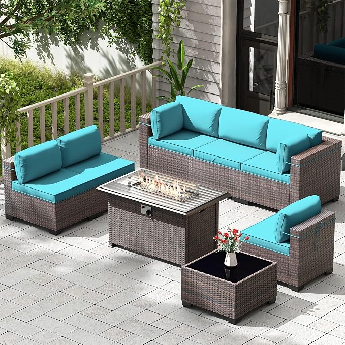 Kullavik 8 Pieces Outdoor Patio Furniture Set, Sectional Sofa Set - Image 7