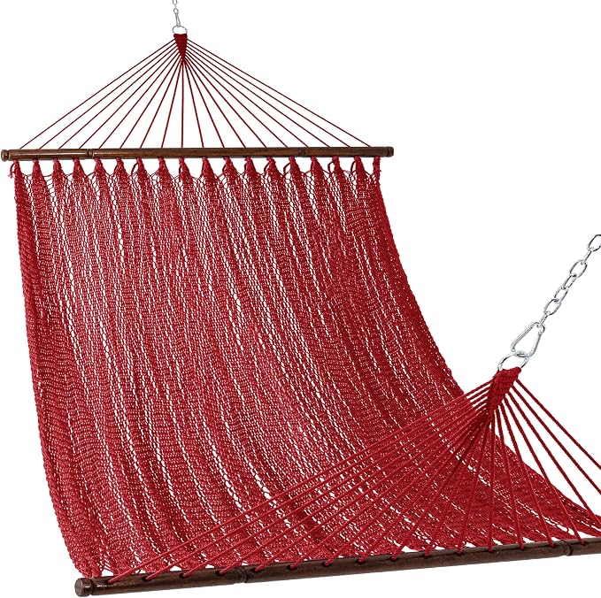 Lazy Daze Hammocks 10.5 FT Double 2 Person Caribbean Rope Hammock, Hand Woven by LazyDazeHammocks