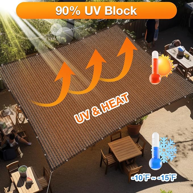 Artpuch Sun Shade Cloth with Grommets & D-Rings, 90% UV Protection Shade Cover - Image 3