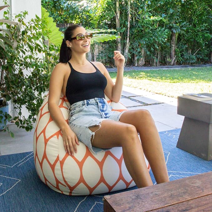 Big Joe Tuffet Weatherproof Bean Bag Chair, Paprika Bella Sunmax, Durable - Image 2