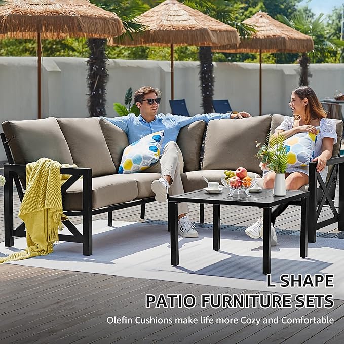 NATURAL EXPRESSIONS 6 Pieces Patio Furniture Sets, Outdoor Furniture Sets Metal - Image 6
