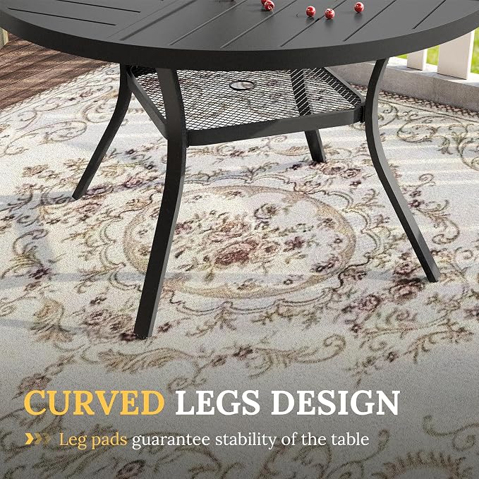 VICLLAX Round Patio Table with Adjustable Umbrella Hole - Image 7