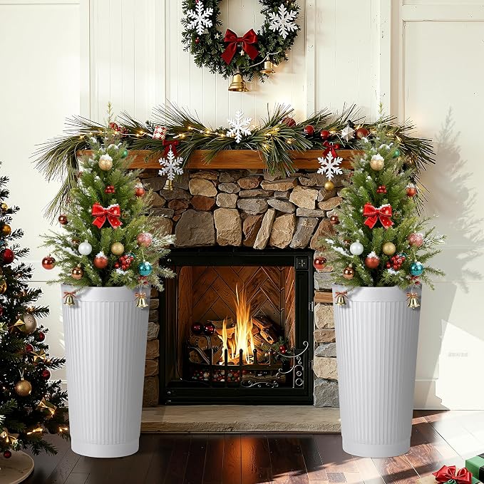 24in Tall Self-Watering Planters Set of 2 - Image 7