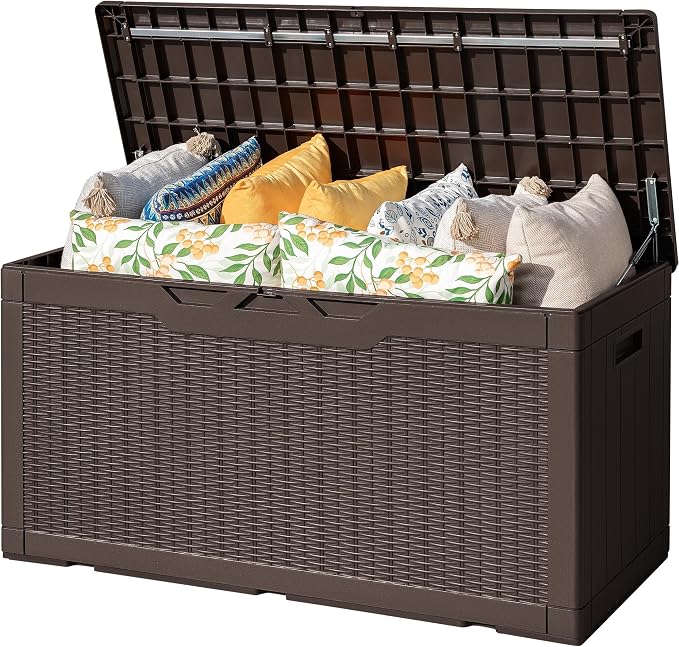 Flamaker Outdoor Storage Box 100 Gallon Waterproof Resin Deck Box Delivery by Flamaker