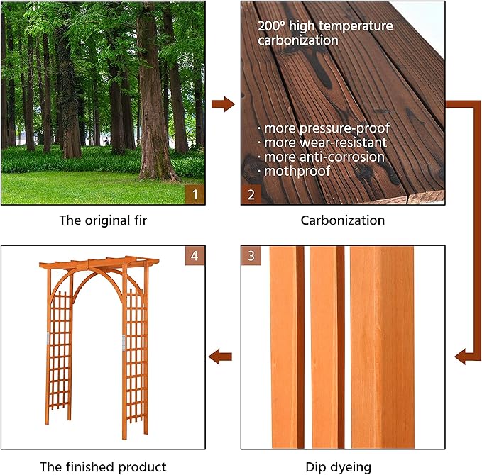 Yaheetech 85in Wooden Garden Trellis Horticulture Garden Arch Arbor - Image 5