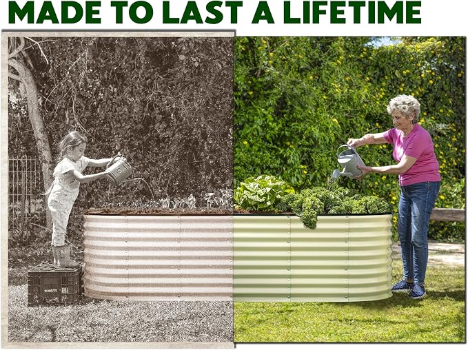 Plant & Plot Galvanized Raised Garden Beds Outdoor // 4×2×2 ft Planter Raised - Image 3