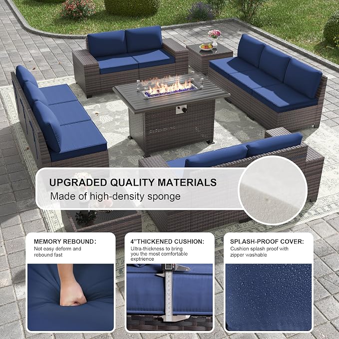 Kullavik 13 Pieces Outdoor Patio Furniture Set - Image 5