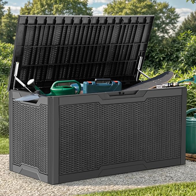 YITAHOME 100 Gallon Resin Deck Box, Weather Resistant Outdoor Storage Box - Image 6