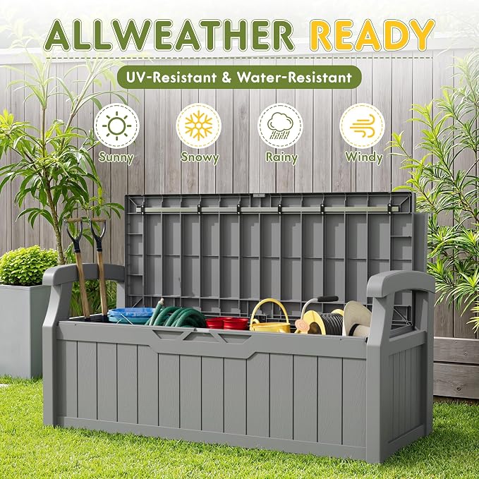 Greesum 80 Gallon Storage Bench Outdoor Deck Box - Image 6