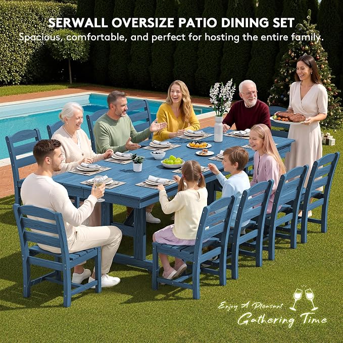 SERWALL 11 Piece Outdoor Dining Set - Image 6